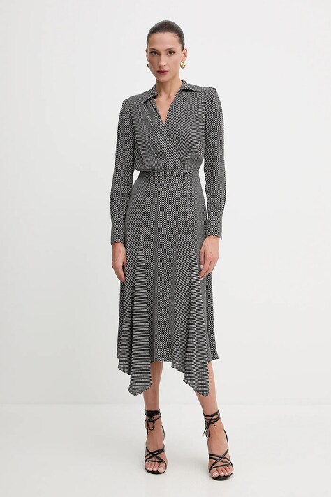Šaty Elisabetta Franchi černá barva, midi, AB86552E2