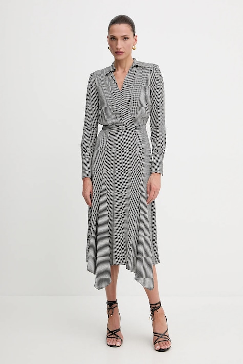 Elisabetta Franchi ruha fekete, midi, harang alakú, AB86552E2