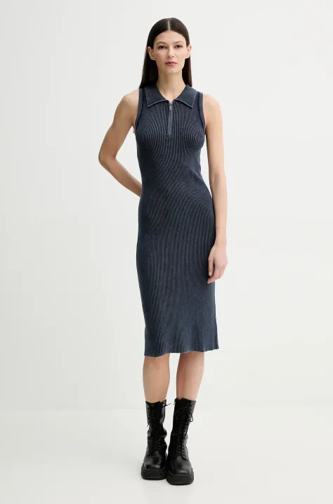 G-Star Raw sukienka bawełniana kolor granatowy mini dopasowana D25850-E132