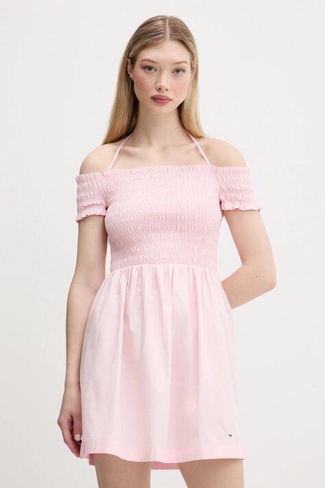 Tommy Jeans vestito in cotone colore rosa  DW0DW20343