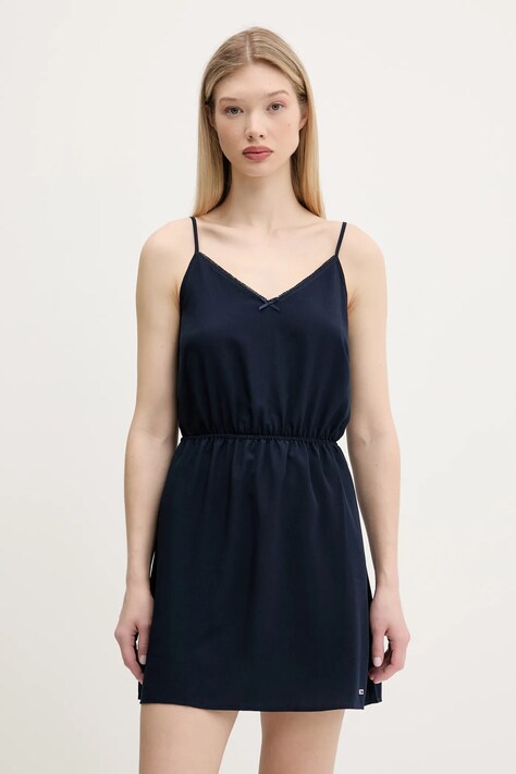 Tommy Jeans rochie culoarea bleumarin, mini, evazată, DW0DW20613