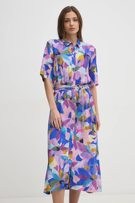 La Petite Française rochie ROGER culoarea violet, maxi, evazată, ROGER