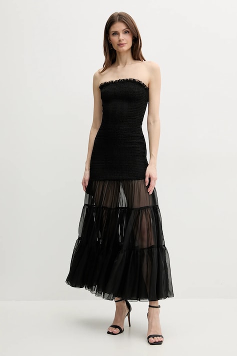 Šaty Bardot AZURA černá barva, maxi, 59882DB