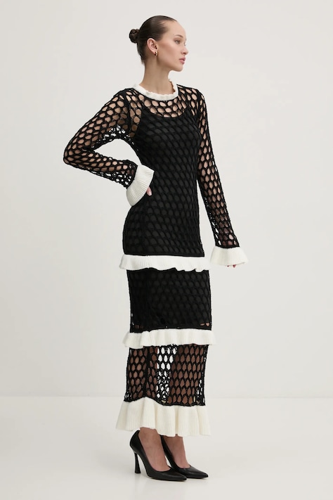 Сукня Never Fully Dressed колір чорний maxi облягаюча NFDDR1791