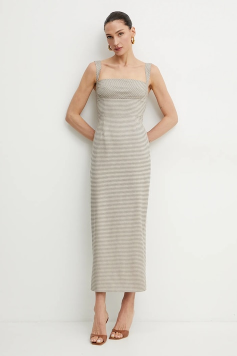 Šaty La Mania béžová barva, maxi, MARYAM