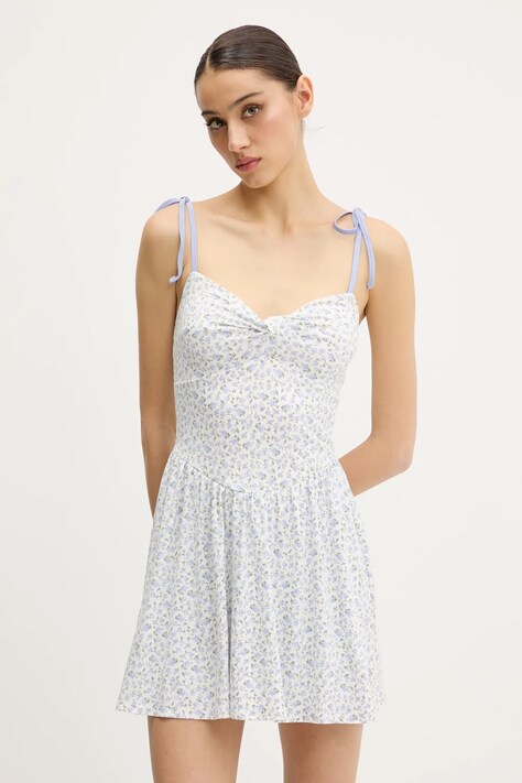 Hollister Co. rochie culoarea alb, mini, evazată, KI359-5010