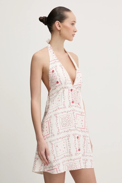Hollister Co. rochie din in culoarea bej, mini, evazată, KI359-5067