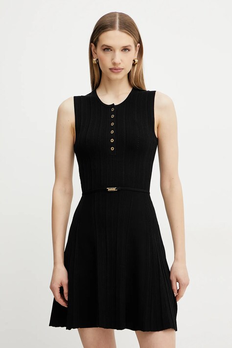 Marciano Guess rochie GIADA culoarea negru, midi, evazată, 5GGK26 5874Z