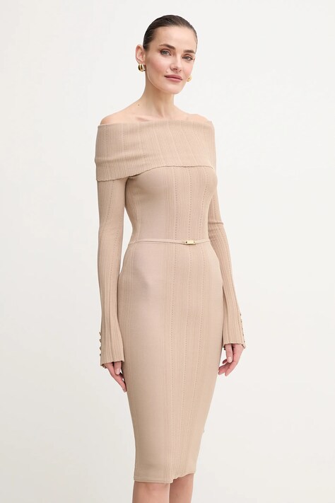 Šaty Marciano Guess GIADA béžová barva, midi, 5GGK25 5874Z