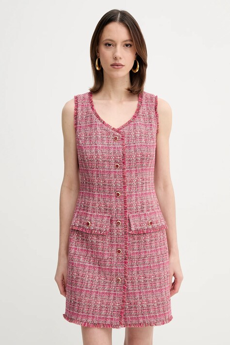 Marciano Guess rochie CLAUDIA culoarea roz, mini, dreaptă, 5GGK17 7302A