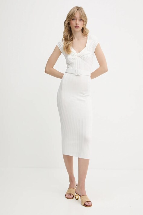 Liu Jo rochie culoarea bej, midi, mulată, WA5365.MS55N