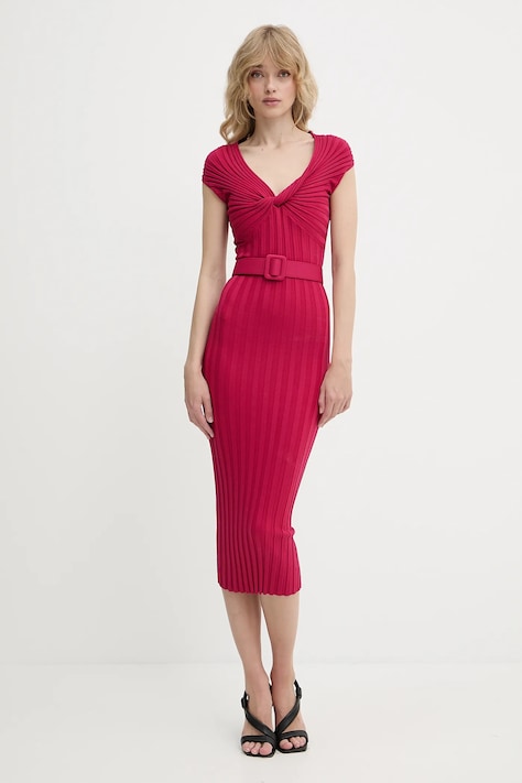 Liu Jo rochie culoarea roz, midi, mulată, WA5365.MS55N