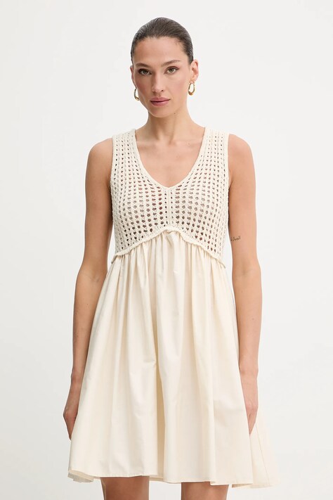 Liu Jo rochie culoarea bej, mini, evazată, WA5385.MA44M