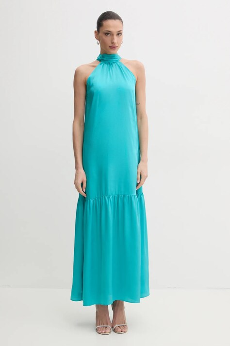 Liu Jo rochie culoarea turcoaz, maxi, evazată, WA5393.T5973