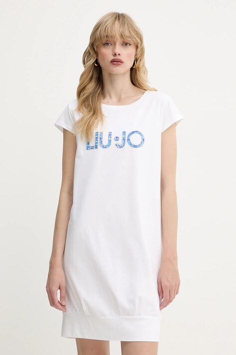 Liu Jo rochie culoarea alb, mini, dreaptă, VA5194.JS003