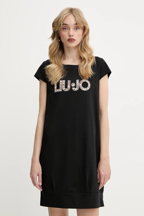 Liu Jo rochie culoarea negru, mini, dreaptă, VA5194.JS003