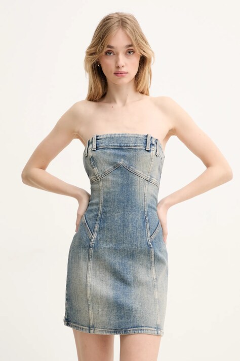 Miss Sixty rochie din denim mini, mulată, 6S1DJ57700