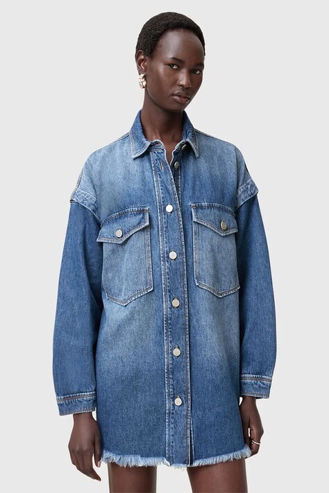 AllSaints rochie din denim FAYE mini, oversize, W023DC