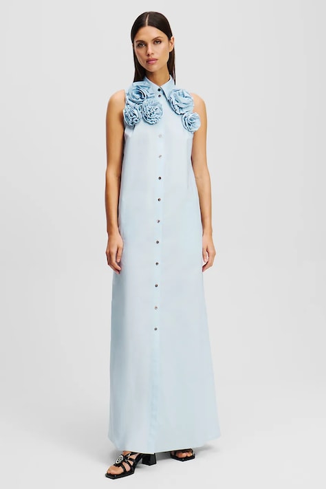Хлопковое платье Karl Lagerfeld maxi прямое A2W13004