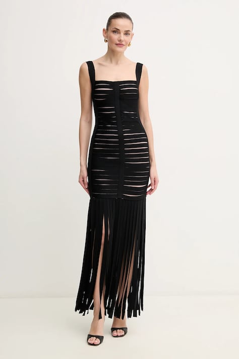 Herve Leger sukienka Alessandra kolor czarny mini dopasowana FFR8513700
