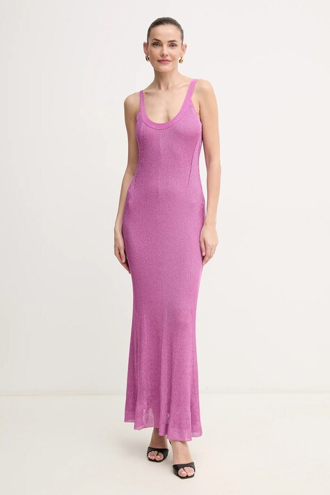 Šaty Herve Leger Carmen růžová barva, maxi, GRM8513103