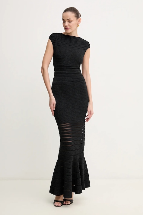 Šaty Herve Leger Camila černá barva, maxi, MOS8513513