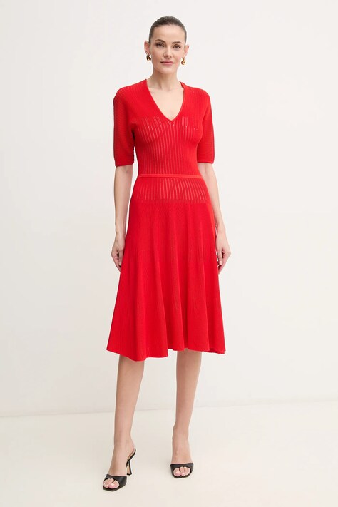 Šaty Herve Leger Lyla červená barva, mini, SHO8284542