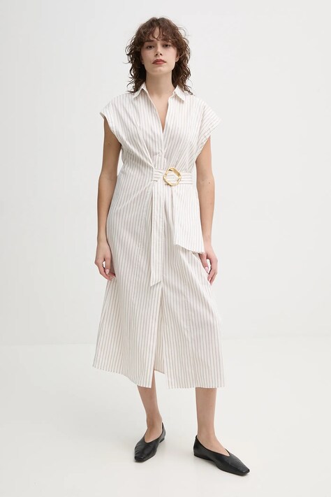 ISABELLE BLANCHE ruha fehér, midi, harang alakú, IS25SS-A148-T015