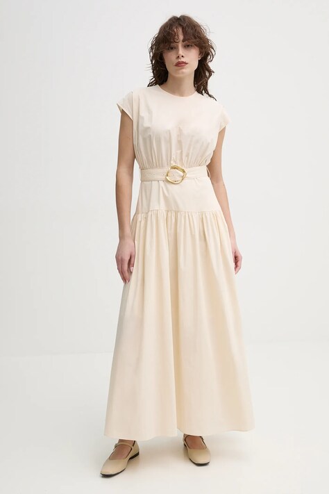 Bavlněné šaty ISABELLE BLANCHE béžová barva, maxi, IS25SS-A135-T010