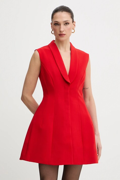 Bardot sukienka kolor czerwony mini rozkloszowana 59724DB