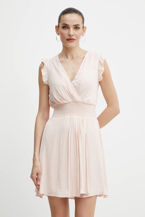 Morgan rochie RWANY culoarea bej, mini, evazată, RWANY