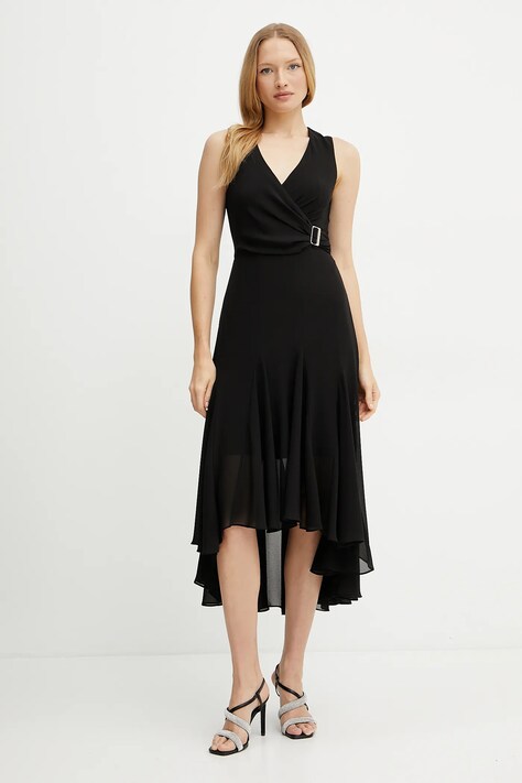 Morgan rochie REEL culoarea negru, midi, evazată, REEL