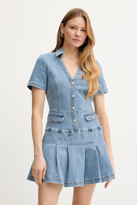 Džínové šaty Morgan RTALA modrá barva, mini, RTALA