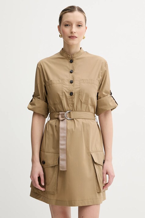 MAX&Co. rochie din bumbac culoarea verde, mini, dreaptă, 2516221084200
