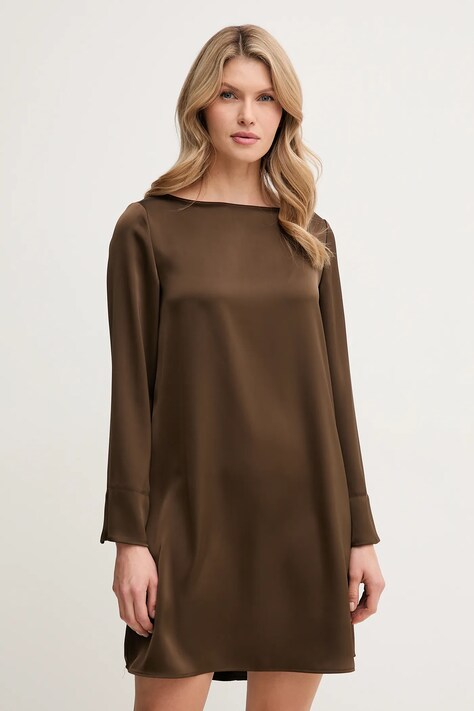 MAX&Co. rochie culoarea maro, mini, dreaptă, 2516221114200