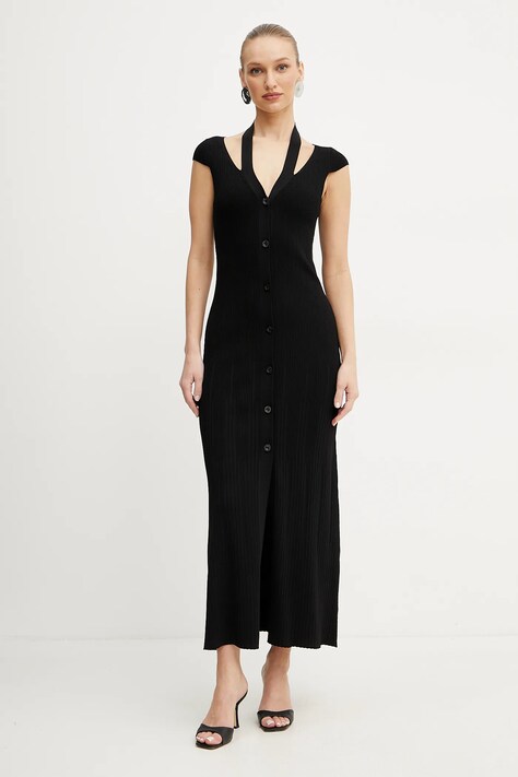 MAX&Co. rochie culoarea negru, maxi, evazată, 2518321022200