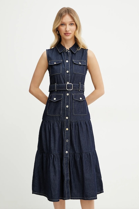 Βαμβακερό φόρεμα Morgan RNAUTICA χρώμα: ναυτικό μπλε, RNAUTICA