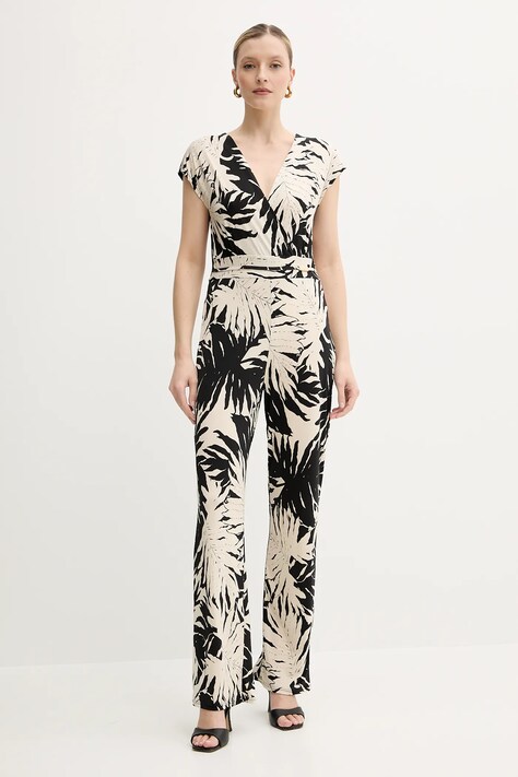 Morgan kombinezon PAROS kolor beżowy z dekoltem w szpic PAROS