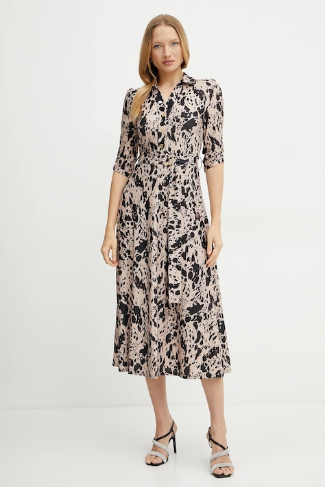 Morgan rochie RAKEL culoarea bej, maxi, evazată, RAKEL