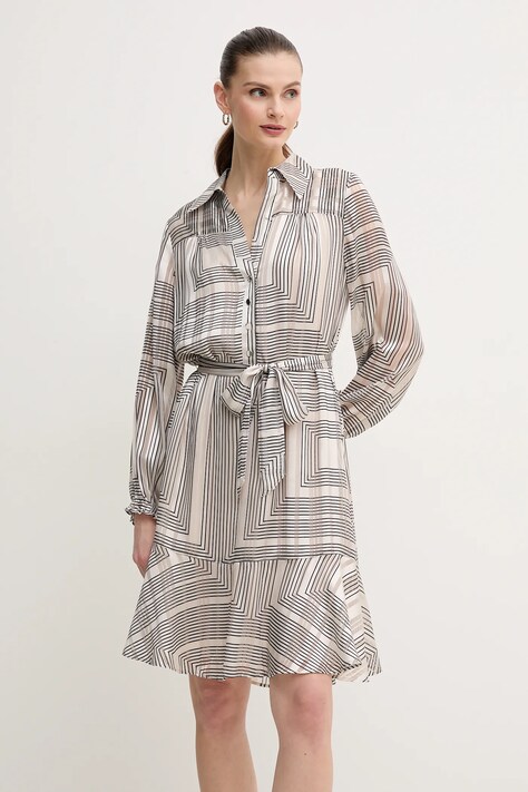 Marc Aurel rochie culoarea bej, mini, evazată, 6535-1010-93383