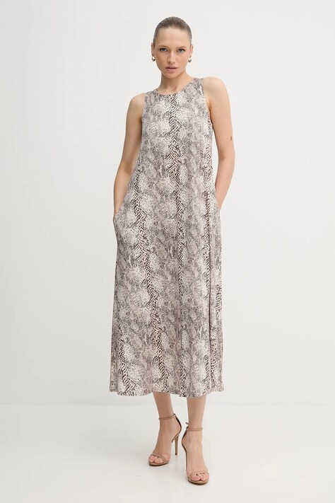 Marc Aurel rochie culoarea bej, maxi, evazați, 6548-7000-73853