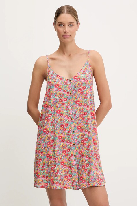 Rip Curl rochie LAS DALLAS culoarea roz, mini, drept, 06OWDR