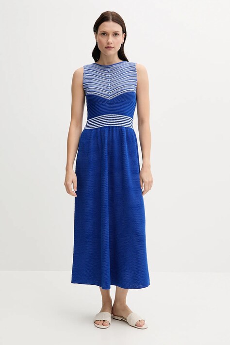 United Colors of Benetton sukienka kolor fioletowy maxi rozkloszowana 1194EV02A