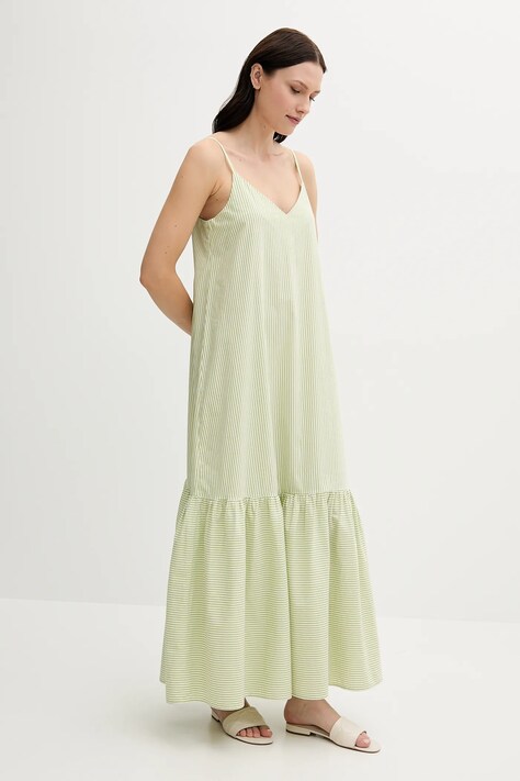 United Colors of Benetton rochie culoarea verde, maxi, evazati, 4SZRDV0B8