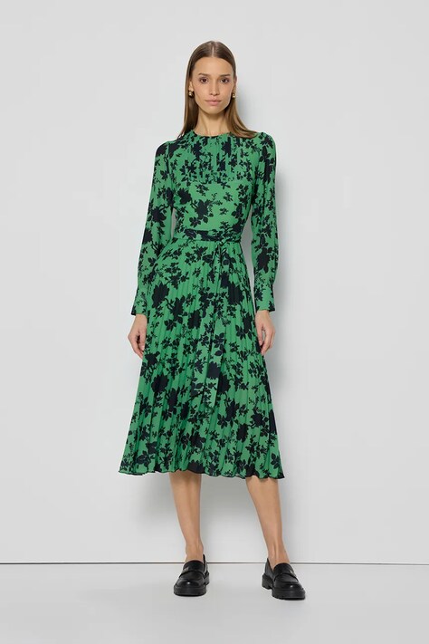 Šaty Bizuu NYLA zelená barva, midi, NYLA ACUTO MULTIKOLOR