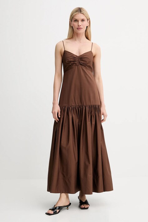 A.L.C. rochie Harper culoarea maro, maxi, evazați, 6DRES02717