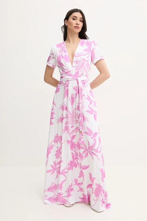 Melissa Odabash rochie culoarea alb, maxi, evazată, Lou