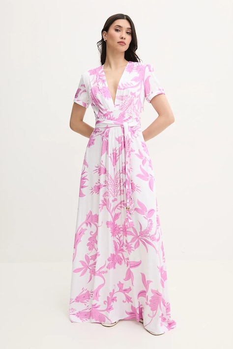 Melissa Odabash rochie culoarea alb, maxi, evazată, Lou