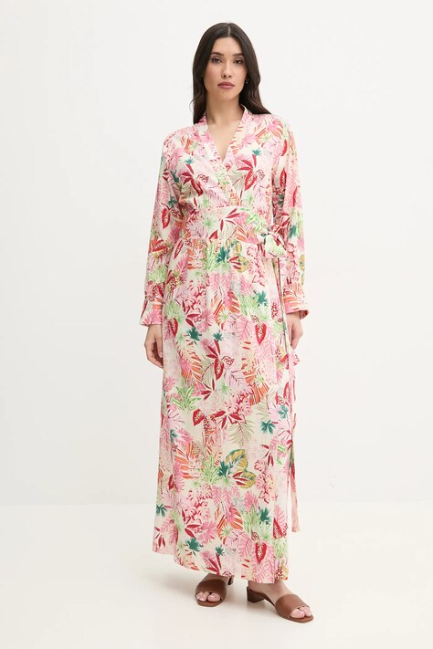 Šaty s příměsí lnu Melissa Odabash růžová barva, maxi, Melina