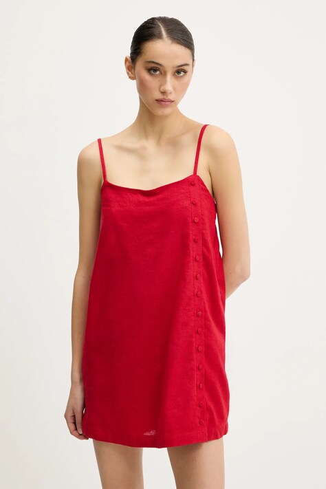 Abercrombie & Fitch rochie din in culoarea rosu, mini, dreaptă, KI159-5573